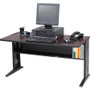 Safco Reversible Top Computer Desk - Laminated Rectangle, Medium Oak Top - Black Base - 28" (711.20 mm) Table Top Length x 47.5" mm) x (Fleet Network)