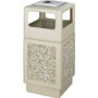 Safco Plastic/Stone Aggregate Receptacles - 38 gal (143845.65 mL) Capacity - Square - 39.3" (996.95 mm) Height x 18.3" (463.55 mm) x - (Fleet Network)