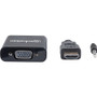 Manhattan HDMI to VGA Converter - 1 x DB-15 Female VGA - 1 x Mini-phone Female Audio, 1 x Female Micro USB - Nickel Connector (151559)