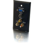 C2G Classic Single Gang Audio Video Faceplate - 1-gang - Wall Mount - Black - Stainless Steel (Fleet Network)