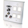 C2G Audio/Video/Keystone Faceplate - 2-gang - 2 x Mini-phone Port(s) - 1 x VGA Port(s) (Fleet Network)