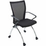 Mayline Valore High Back Training Chair - Red Seat Color - Fabric Seat Material - Black Frame Color - Chrome Frame Material - 2 / (Fleet Network)