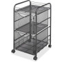 Safco Onyx Double Mesh Mobile File Cart - 2 Shelf - 2 Drawer - 4 Casters - 1.50" (38.10 mm) Caster Size - 15.8" (400.05 mm) Width x x (Fleet Network)