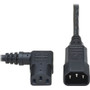 Tripp Lite 2ft Computer Power Cord Extension Cable C14 to Right Angle C13 10A 18AWG 2' - For Computer, Printer, Server, Monitor - 120 (Fleet Network)