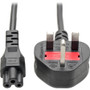 Tripp Lite 6ft Computer Power Cord UK Cable C5 to BS-1363 Plug 13A 6' - For KVM Switch - 250 V AC / 13 A - Black - 6 ft (1.83 m) Cord (Fleet Network)