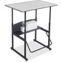 Safco AlphaBetter Desk, 36 x 24 Premium Top, w/o Book Box - Gray Top - Height Adjustable - 26" (660.40 mm) to 42" (1066.80 mm) - 36" x (Fleet Network)