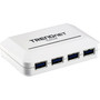 TRENDnet 4-Port USB 3.0 Compact Mini Hub with Built in USB 3.0 Cable, Plug & Play, Compatible with: Linux, Windows, Mac, Nintendo with (TU3-H4)