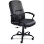 Safco Serenity Big and Tall Highback Executive Chair - Black Seat Color - Leather Seat Material - 5-star Base - Black - 1 Each (Fleet Network)