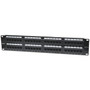 Intellinet Patch Panel, Cat6, UTP, 48-Port, 2U, Black - 48 x RJ-45 - 48 Port(s) - 48 x RJ-45 - 48 x RJ-11 - 2U High - Black - 19" Wide (Fleet Network)