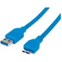 Manhattan SuperSpeed USB 3.0 A Male to Micro-B SuperSpeed Male Device Cable, 5 Gbps, 6 ft (2m), Blue - 6.6 ft (2 m) Micro-USB/USB Data (Fleet Network)