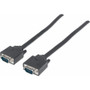 Manhattan VGA Monitor Cable, 3m, Black, Male to Male, HD15, Cable of higher SVGA Specification (fully compatible), Fully Shielded, - - (Fleet Network)