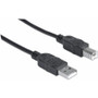 Manhattan Hi-Speed USB 2.0 A Male to B Male Device Cable, 6', Black - 6 ft (1.83 m) USB/USB-B Data Transfer Cable for USB Hub, Desktop (333368)