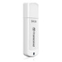 Transcend 64GB JetFlash 370 USB 2.0 Flash Drive - 64 GB - USB 2.0 - White - Lifetime Warranty (Fleet Network)