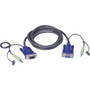 ATEN 1.8M VGA Cable with Audio - 5.9 ft KVM Cable for KVM Switch - First End: 1 x 15-pin HD-15 - Male, 1 x Mini-phone Stereo Audio - - (Fleet Network)
