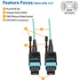 Tripp Lite series 3 Meter MTP / MPO Patch Cable, 12 Fiber, 40GbE Aqua OM3 Plenum - 10 ft (3.05 m) Fiber Optic Network Cable for Device (N844-03M-12-P)