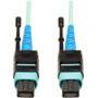 Tripp Lite series 2 Meter MTP / MPO Patch Cable, 24 Fiber, 100GbE Aqua OM3 Plenum - 6.6 ft (2.01 m) Fiber Optic Network Cable for - 1 (Fleet Network)