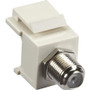 Black Box Office White F-Connector Keystone Snap Fitting - 1 x F Connector Antenna Female - 1 x F Connector Antenna Female - Nickel - (Fleet Network)