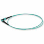 AddOn ADD-MPOMPO-5M5OM3 5m MPO/MPO Female/Female OM3 50/125 LOMM LSZH 12 Fiber Crossover Cable - Aqua OFNR Riser-Rated