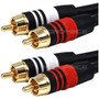 Monoprice Premium 2 RCA Male To 22AWG Coaxial Audio Cable Black 75 Ft Reliable Long Run Interconnect Device First Plug For M/M M 5349