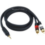 Monoprice 3ft Premium 3.5mm Stereo Male to 2RCA Male 22AWG Cable (Gold Plated) - Black - 3 ft (0.91 m) Mini-phone/RCA Audio Cable for (Fleet Network)