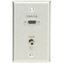Black Box WP801 Faceplate - 1-gang - Wall Mount - Stainless - 1 x Mini-phone Port(s) - 1 x VGA Port(s) (Fleet Network)