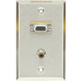 Black Box Stainless Steel 1 Gang Wall Mount Faceplate With Mini-phone And VGA Ports Port S X WP801