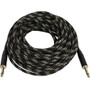 Monoprice 50ft. Cloth Series 1/4 inch T/S Male 20AWG Instrument Cable - Black & Gold - 50 ft (15.24 m) 6.35mm Audio Cable for Guitar, (Fleet Network)