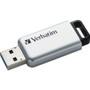 Verbatim 32GB Store'n' Go Secure Pro USB 3.0 Flash Drive with AES 256 Hardware Encryption - Silver - 32 GB - USB 3.0 - 256-bit AES - - (Fleet Network)