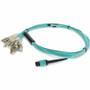 AddOn 2m MPO/UPC to 6xLC/UPC Duplex Aqua OM3 OFNR (Riser-Rated) 12-Strand Fiber Fanout Cable - 6.6 ft (2 m) Fiber Optic Network Cable (Fleet Network)