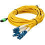 AddOn 5m MPO/APC to 6xLC/UPC Duplex Yellow OS2 OFNR (Riser-Rated) 12-Strand SMF Fiber Fanout Cable - 16.4 ft (5 m) Fiber Optic Network (Fleet Network)