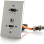 C2G VGA + 3.5mm Single Gang Wall Plate + HDMI Pass Through - Aluminum - 1-gang - Wall Mount - Aluminum - Aluminum - 1 x HDMI Port(s) - (Fleet Network)