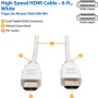 Tripp Lite High Speed HDMI Cable 6 Ft White 4K X 2K Male To A V For Home Video Audio/Video Digital Audio With A/V M/M M P568-006-WH