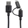 StarTech.com 1m (3 ft) Black Apple 8-pin Lightning Connector or Micro USB to USB Combo Cable for iPhone / iPod / iPad - 3.3 ft Data PC (LTUB1MBK)