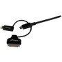 StarTech.com 1m (3 ft) Black Apple 8-pin Lightning or 30-pin Dock Connector or Micro USB to USB Combo Cable for iPhone / iPod / iPad - (LTADUB1MB)