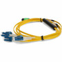AddOn CAB-M12P4LC-S3-AO 3m MPO/APC to 4xLC Duplex Fanout Cable - OS2 Single-Mode Fiber - Riser-Rated Yellow - 40 Gbit/s