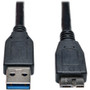 Tripp Lite series USB 3.0 SuperSpeed Device Cable (A to Micro-B M/M) Black, 1-ft. - 1 ft (0.30 m) USB Data Transfer Cable - First End: (Fleet Network)