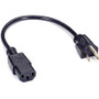 Black Box North American Power Cord - NEMA 5-15P to IEC-60320-C13, 1-ft. (0.3-m) - 120 V AC / 10 A - Black - 1 ft (0.30 m) Cord Length (Fleet Network)