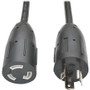 Tripp Lite 6ft Power Cord Extension Cable L5-20P to L5-20R with Locking Connectors Heavy Duty 20A 12AWG 6' - 125 V AC / 20 A - Black - (Fleet Network)