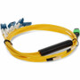 AddOn 8m MPO/APC to 4xLC/UPC Duplex Yellow OS2 OFNR (Riser-Rated) 8-Strand SMF Fiber Fanout Cable - 26.2 ft (8 m) Fiber Optic Network (ADD-MPO-4LC8M9SMF)