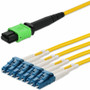 AddOn ADD-MPO-4LC7M9SMF MPO/APC to 4xLC/UPC Duplex Yellow OS2 Single-Mode Fiber Fanout Cable - 23 ft (7 m) Riser-Rated
