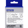 Epson LabelWorks Clear LK Tape Cartridge ~1/2" White on Clear - 1/2" (12.70 mm) Width - Thermal Transfer - Clear (Fleet Network)