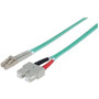 Intellinet Fiber Optic Patch Cable, OM3, LC/SC, 2m, Aqua, Duplex, Multimode, 50/125 &micro;m, LSZH, Fibre, Lifetime Warranty, Polybag (Fleet Network)