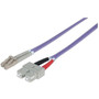 Intellinet Fiber Optic Patch Cable, OM4, LC/SC, 2m, Violet, Duplex, Multimode, 50/125 &micro;m, LSZH, Fibre, Lifetime Warranty, - 6.6 (Fleet Network)