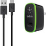 Belkin F7U001TT06-BLK USB-C to USB-A AC Adapter with Universal Home Charger - 10W - 5V DC - 2. 10A