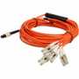 AddOn 1m MPO/UPC to 4xLC/UPC Duplex Orange OM1 OFNR (Riser-Rated) 8-Strand MMF Fiber Fanout Cable - 3.3 ft (1 m) Fiber Optic Network - (Fleet Network)