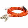 AddOn 1m MPO/UPC to 4xLC/UPC Duplex Orange OM1 OFNR (Riser-Rated) 8-Strand MMF Fiber Fanout Cable - 3.3 ft (1 m) Fiber Optic Network - (ADD-MPO-4LC1M6MMF)