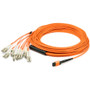 AddOn 30m MPO/UPC to 4xLC/UPC Duplex Orange OM1 OFNR (Riser-Rated) 8-Strand MMF Fiber Fanout Cable - 98.4 ft (30 m) Fiber Optic Cable (Fleet Network)