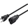Monoprice Power Extension Cord - For Computer, Server, PDU, Monitor - 13 A - Black - 3 ft Cord Length - NEMA 5-15P / NEMA 5-15R - 1 (Fleet Network)