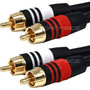 Monoprice 100ft Premium 2 RCA Plug/2 RCA Plug M/M 22AWG Cable - Black - 100 ft (30.48 m) RCA Audio Cable for Audio Device - First End: (5350)