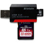 Verbatim Pocket Card Reader, USB 3.0 - Black - SD, microSD, SDXC, miniSD, miniSDHC, microSDHC, microSDXC, SDHC - USB 3.0External - 1 (98538)